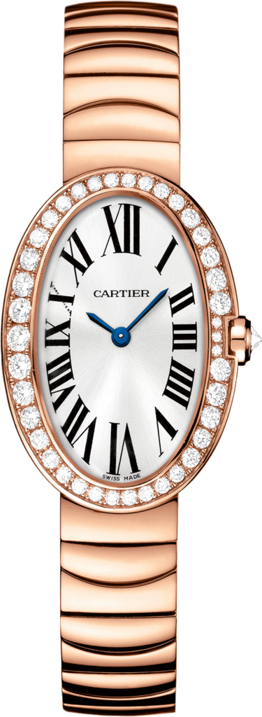 Cartier Baignoire 18K Rose Gold & Diamonds Ladies Watch