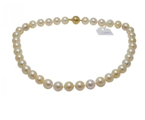 Mikimoto Jewelry Princess 18k Yellow Gold Pearls Ladies Necklace