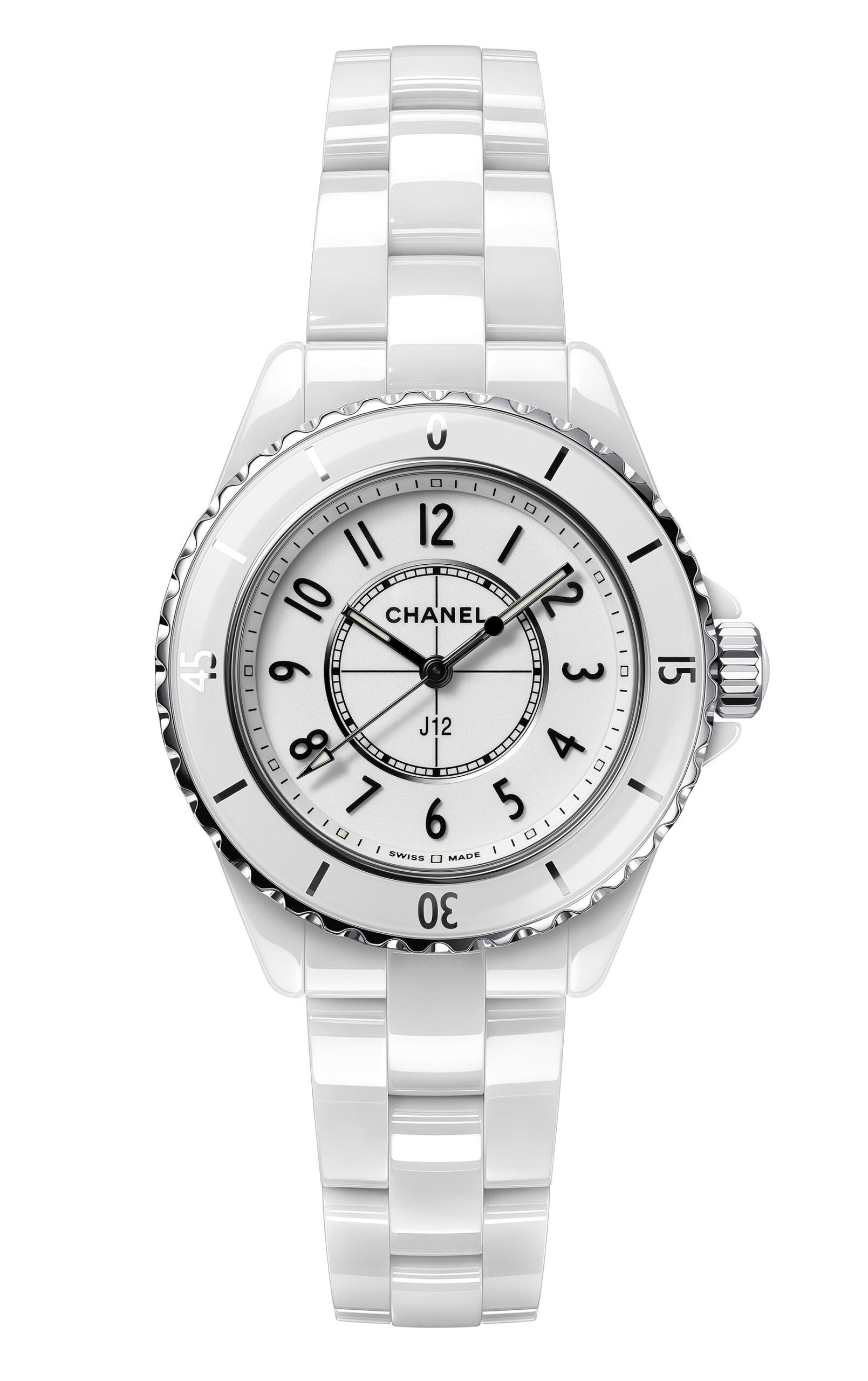 Pre-owned Chanel Women's J12 Ceramic and Titanium Quartz Watch (H2563) | 34 mm Diameter | Certified Pre-owned | Tourneau