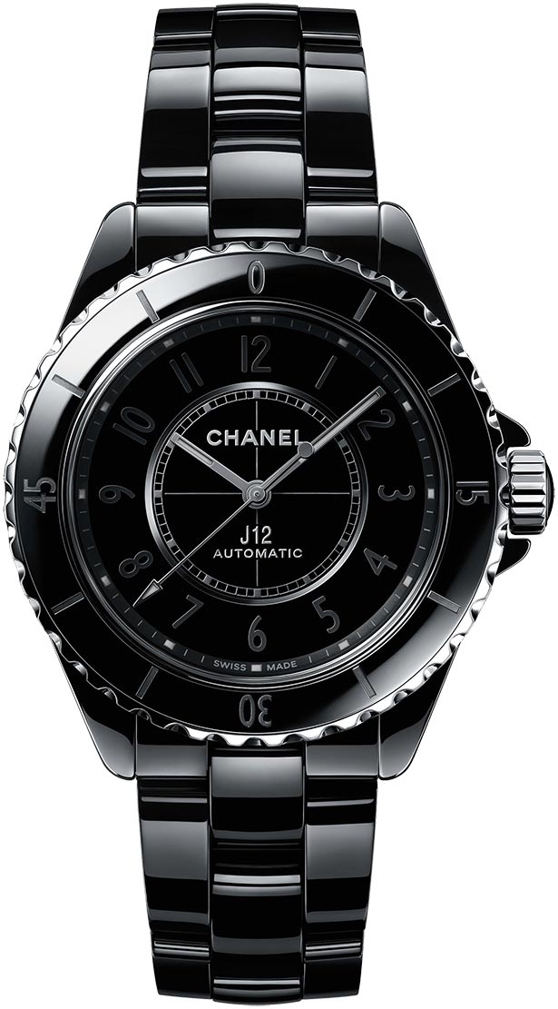 CHANEL  J12, A CERAMIC, STAINLESS STEEL AND SAPPHIRE