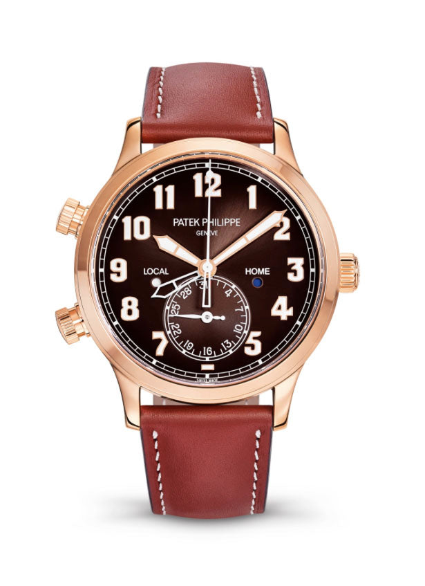 Patek Philippe Complications Calatrava Pilot Travel Time 18K Rose Gold Men's Watch